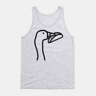 Food Thief Gaming Goose Steals Taco Black and White Portrait Tank Top